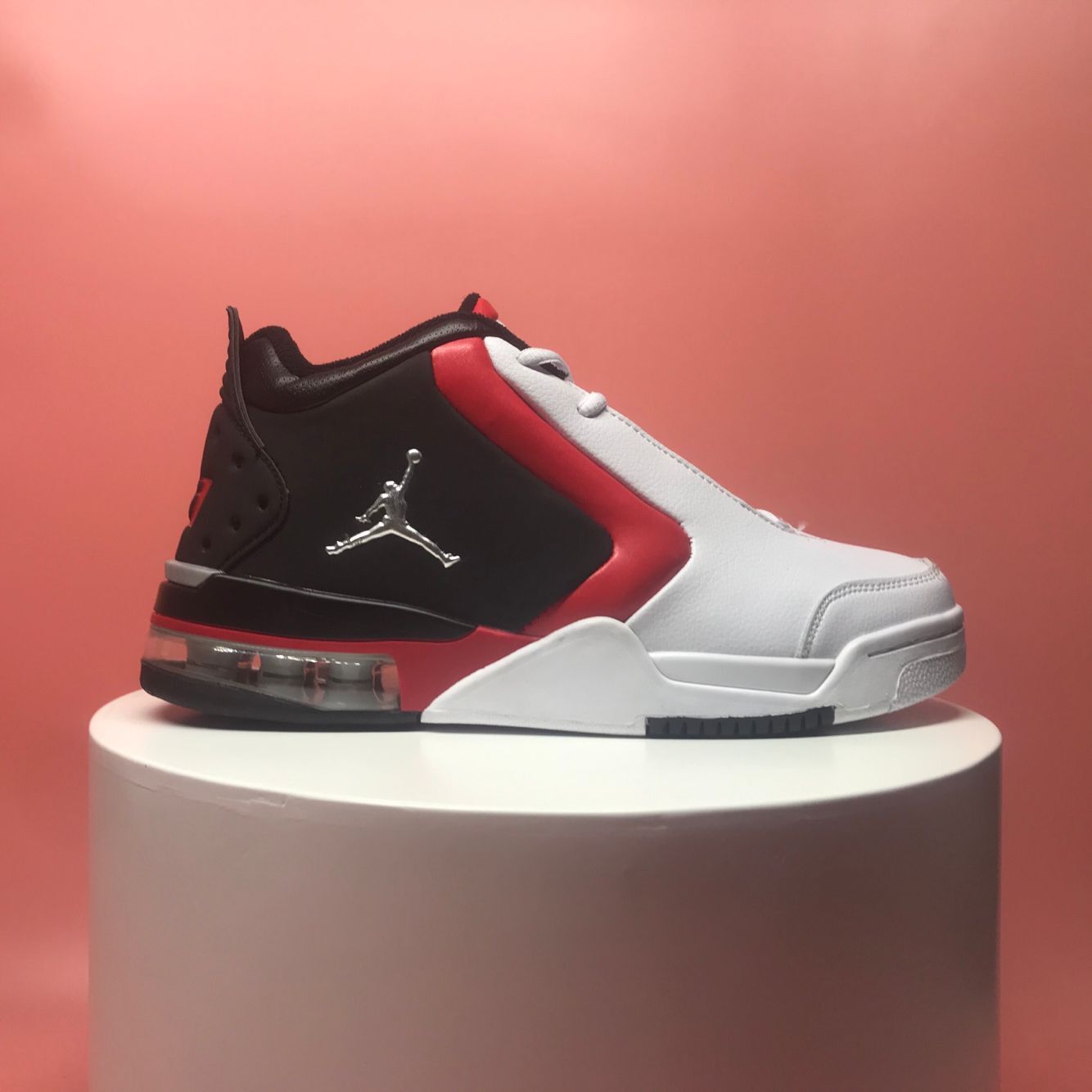 Air Jordan Big Fun White Black Red Shoes - Click Image to Close